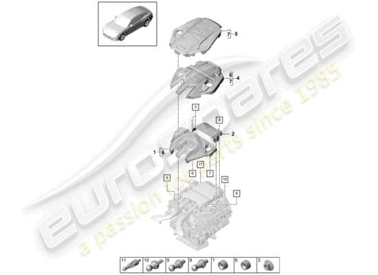 a part diagram from the Porsche Panamera 971 parts catalogue