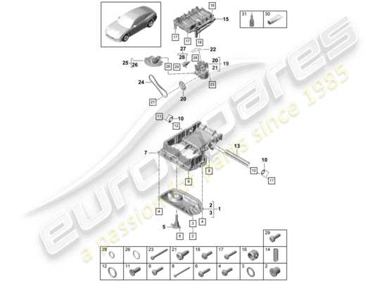 a part diagram from the Porsche Panamera 971 parts catalogue