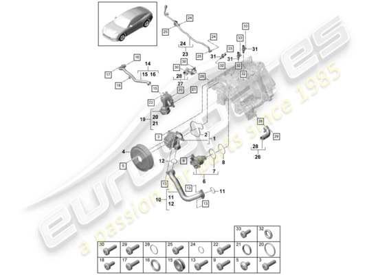 a part diagram from the Porsche Panamera 971 parts catalogue