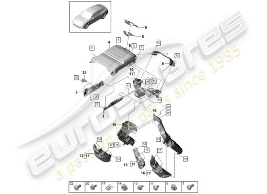 a part diagram from the Porsche Panamera 971 parts catalogue