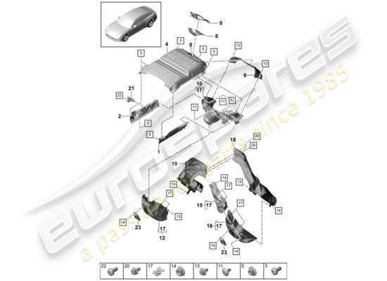 a part diagram from the Porsche Panamera 971 parts catalogue