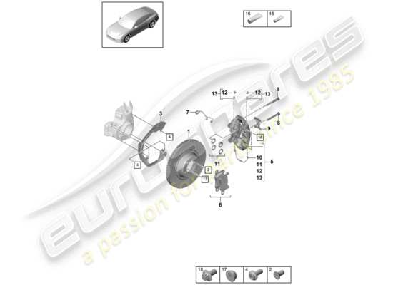 a part diagram from the Porsche Panamera 971 parts catalogue