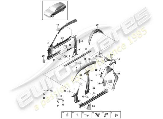 a part diagram from the Porsche Panamera 971 parts catalogue