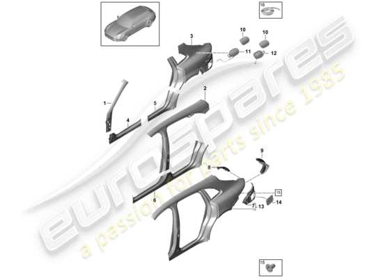 a part diagram from the Porsche Panamera 971 parts catalogue