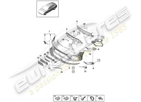 a part diagram from the Porsche Panamera 971 parts catalogue