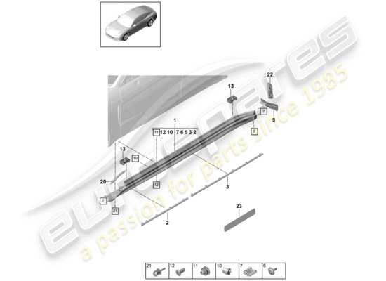 a part diagram from the Porsche Panamera 971 parts catalogue