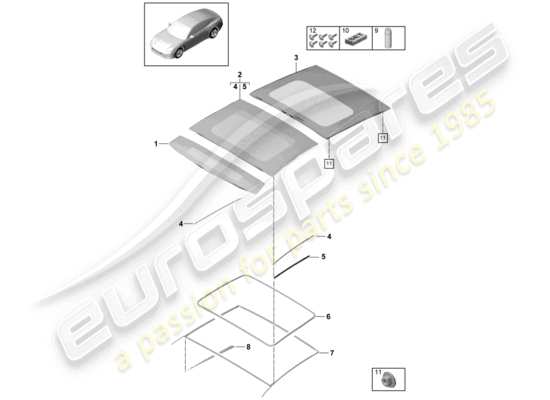 a part diagram from the Porsche Panamera 971 parts catalogue