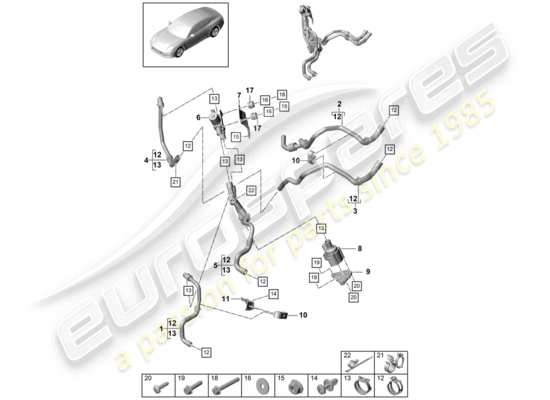 a part diagram from the Porsche Panamera 971 parts catalogue