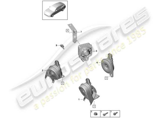 a part diagram from the Porsche Panamera 971 parts catalogue