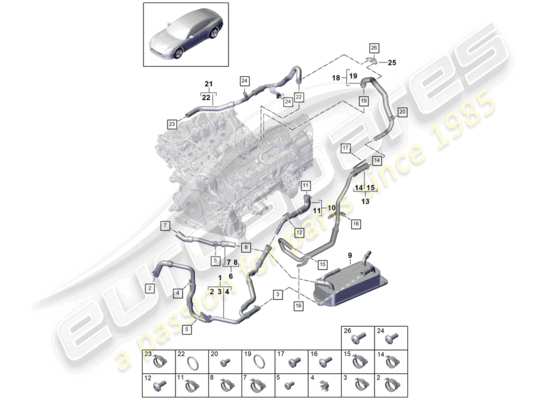 a part diagram from the Porsche Panamera 971 parts catalogue