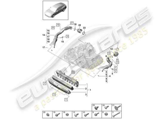 a part diagram from the Porsche Panamera 971 parts catalogue