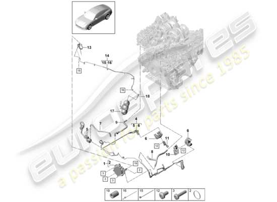 a part diagram from the Porsche Panamera 971 parts catalogue