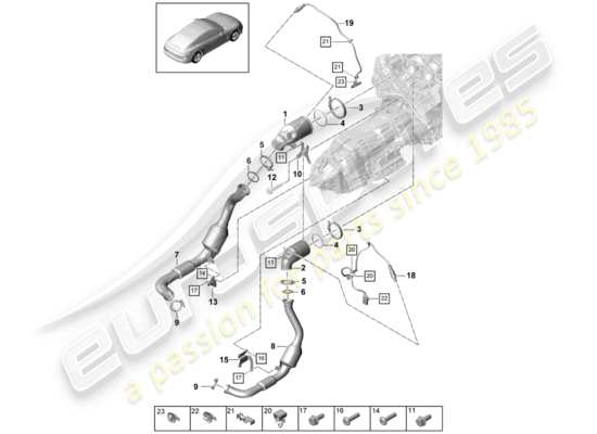 a part diagram from the Porsche Panamera 971 parts catalogue