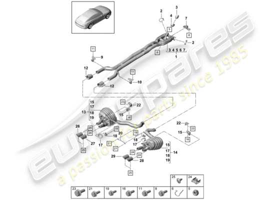 a part diagram from the Porsche Panamera 971 parts catalogue