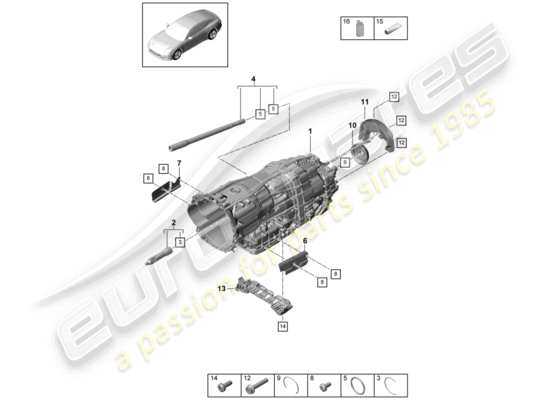 a part diagram from the Porsche Panamera 971 parts catalogue