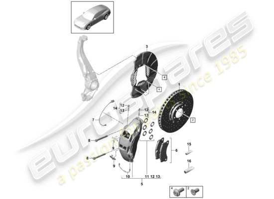 a part diagram from the Porsche Panamera 971 parts catalogue