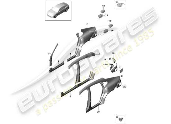 a part diagram from the Porsche Panamera 971 parts catalogue