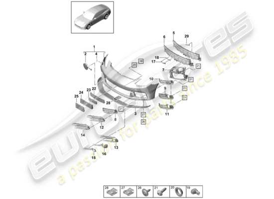 a part diagram from the Porsche Panamera 971 parts catalogue