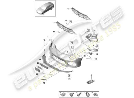 a part diagram from the Porsche Panamera 971 parts catalogue