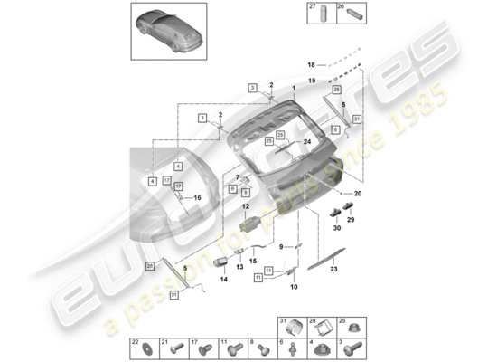 a part diagram from the Porsche Panamera 971 parts catalogue