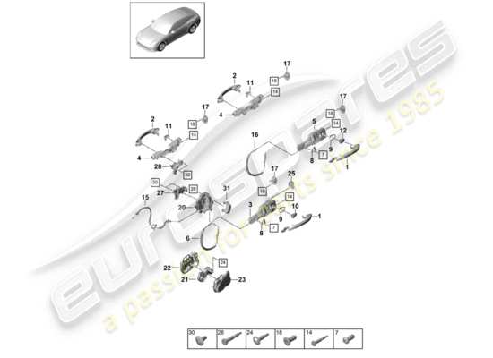 a part diagram from the Porsche Panamera 971 parts catalogue