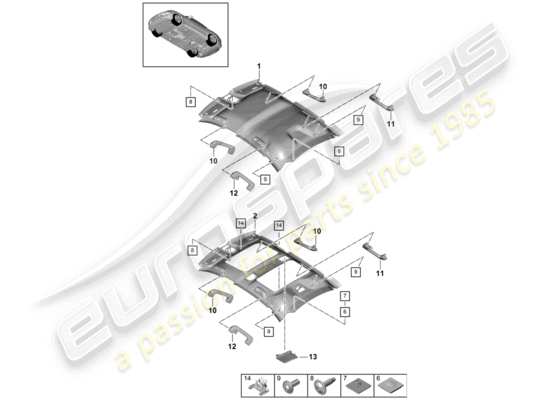 a part diagram from the Porsche Panamera 971 parts catalogue