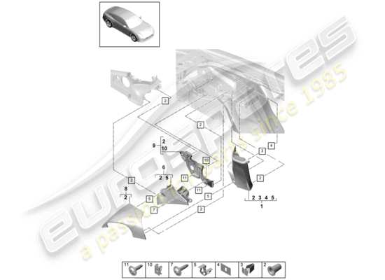 a part diagram from the Porsche Panamera 971 parts catalogue