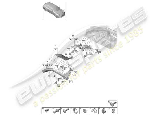 a part diagram from the Porsche Panamera 971 parts catalogue