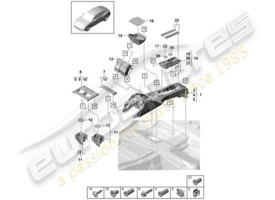 a part diagram from the Porsche Panamera 971 parts catalogue