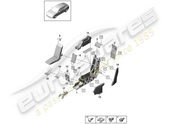 a part diagram from the Porsche Panamera 971 (2020) parts catalogue