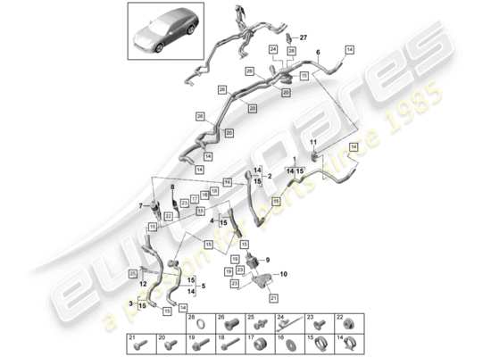 a part diagram from the Porsche Panamera 971 parts catalogue