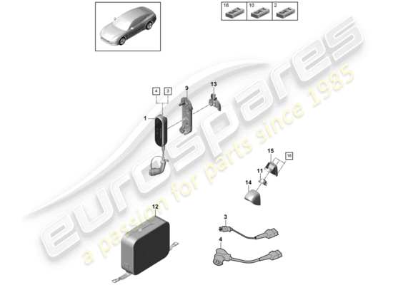 a part diagram from the Porsche Panamera 971 parts catalogue