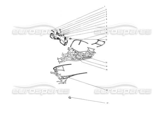 a part diagram from the Ferrari 365 GTB4 Daytona (Coachwork) parts catalogue