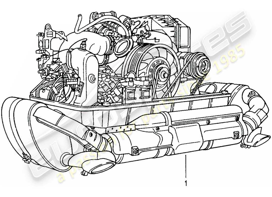 Porsche Replacement catalogue (1964) REBUILT ENGINE Part Diagram