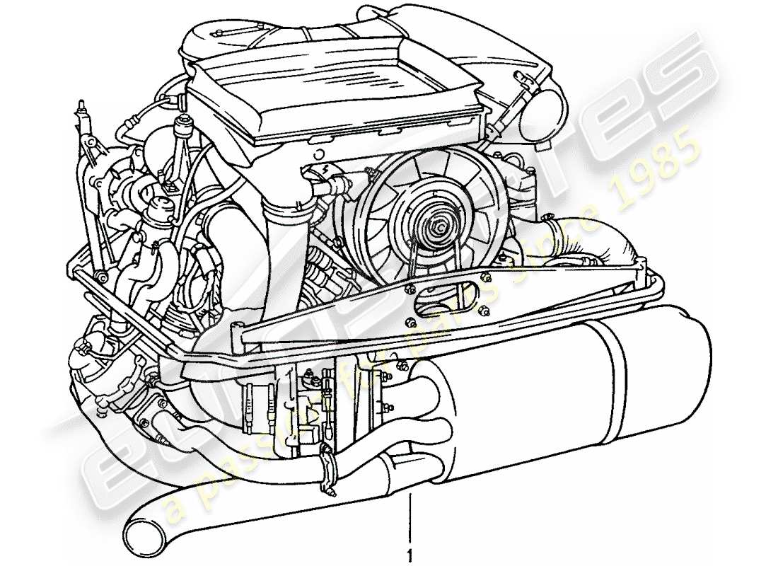 Porsche Replacement catalogue (1964) REBUILT ENGINE Part Diagram