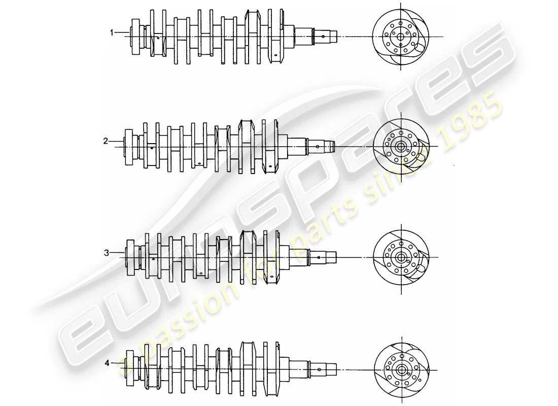 Porsche Replacement catalogue (1964) crankshaft Part Diagram