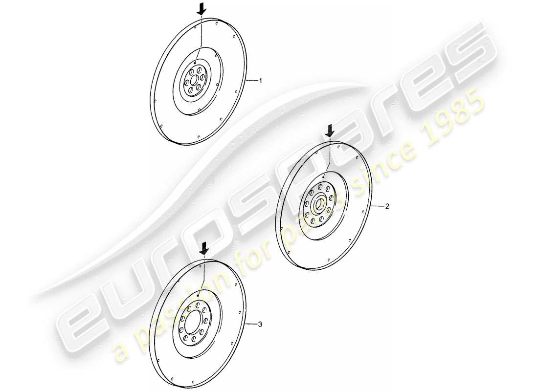 Porsche Replacement catalogue (1964) FLYWHEEL Part Diagram