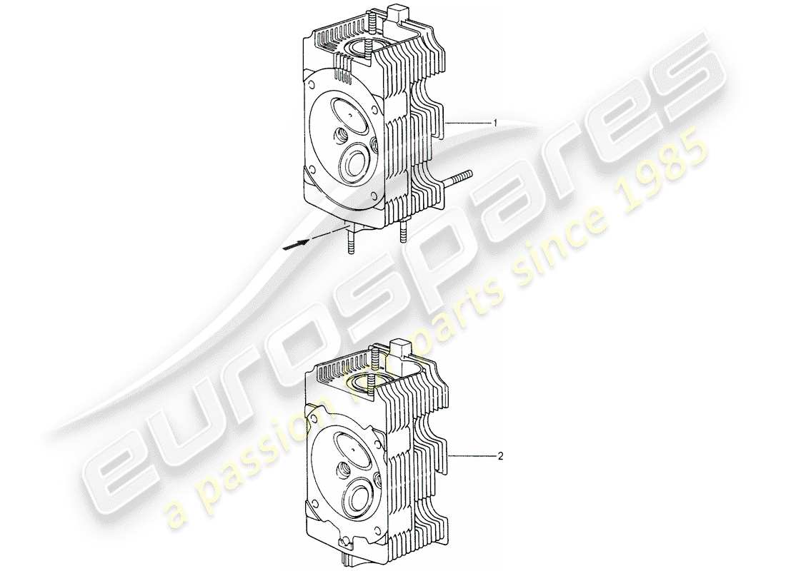 Porsche Replacement catalogue (1964) CYLINDER HEAD Part Diagram