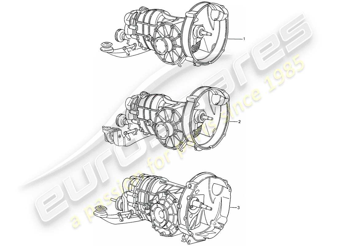 Porsche Replacement catalogue (1964) MANUAL GEARBOX Part Diagram