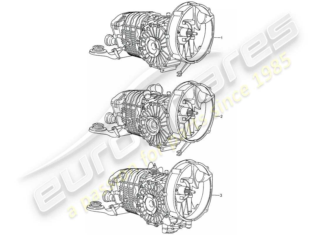 Porsche Replacement catalogue (1964) MANUAL GEARBOX Part Diagram