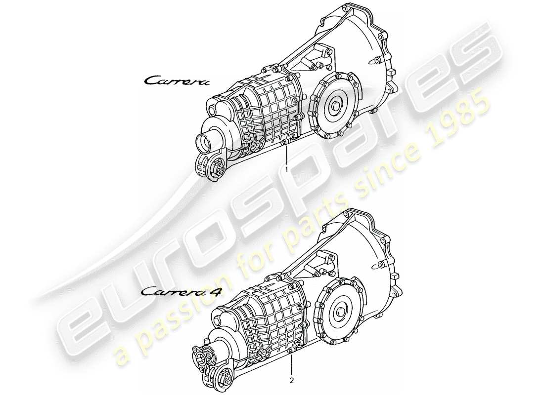 Porsche Replacement catalogue (1964) MANUAL GEARBOX Part Diagram