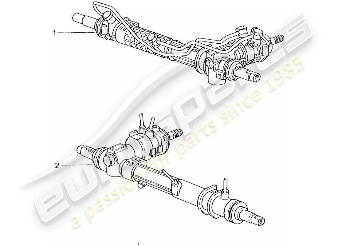 Porsche Replacement catalogue (1964) STEERING GEAR Part Diagram