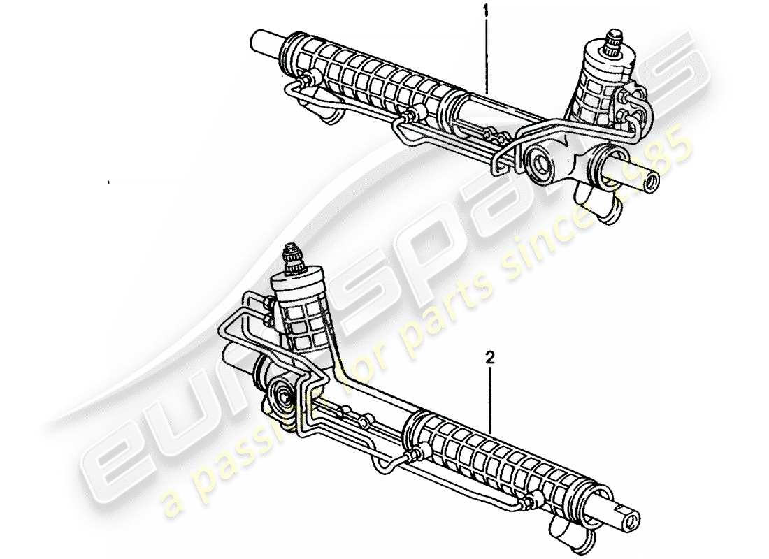 Porsche Replacement catalogue (1964) STEERING GEAR Part Diagram