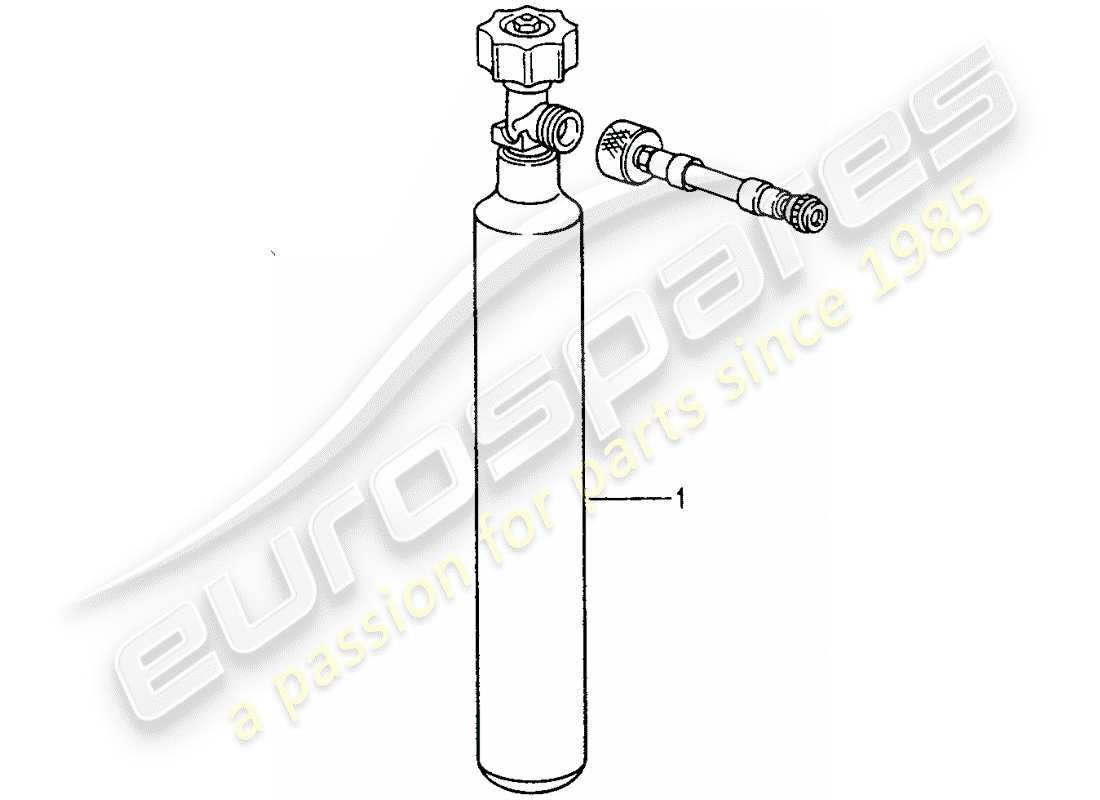 Porsche Replacement catalogue (1964) COMPRESSED AIR BOTTLE Part Diagram