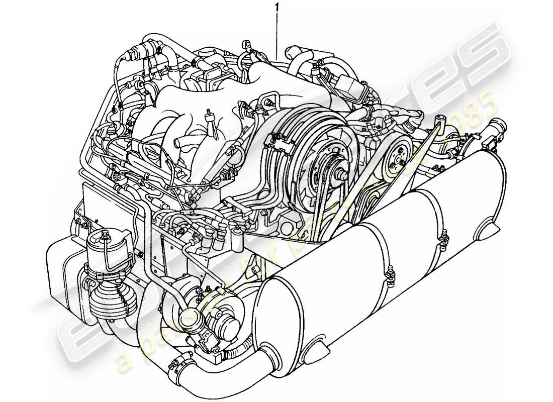 Porsche Replacement catalogue (1965) REBUILT ENGINE Part Diagram
