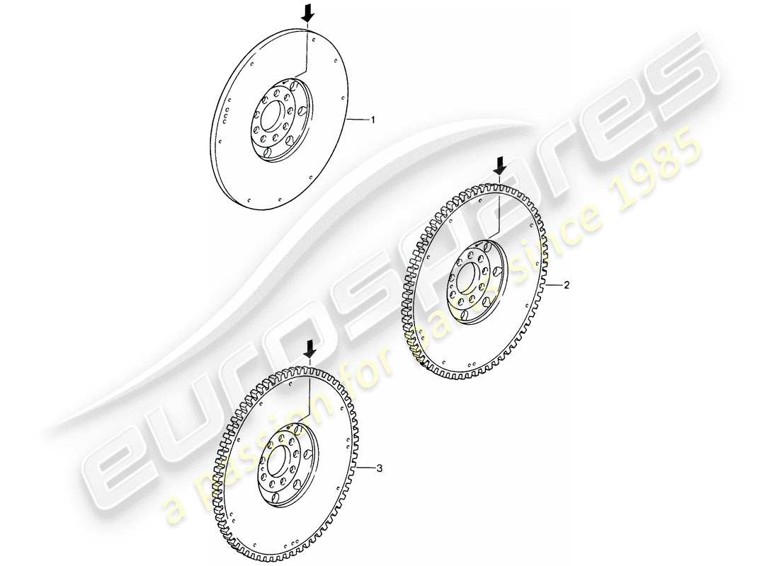 Porsche Replacement catalogue (1965) FLYWHEEL Part Diagram