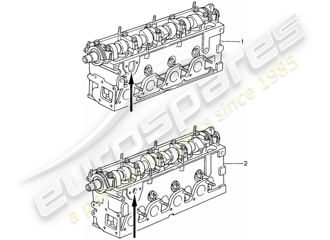 Porsche Replacement catalogue (1965) CYLINDER HEAD Part Diagram