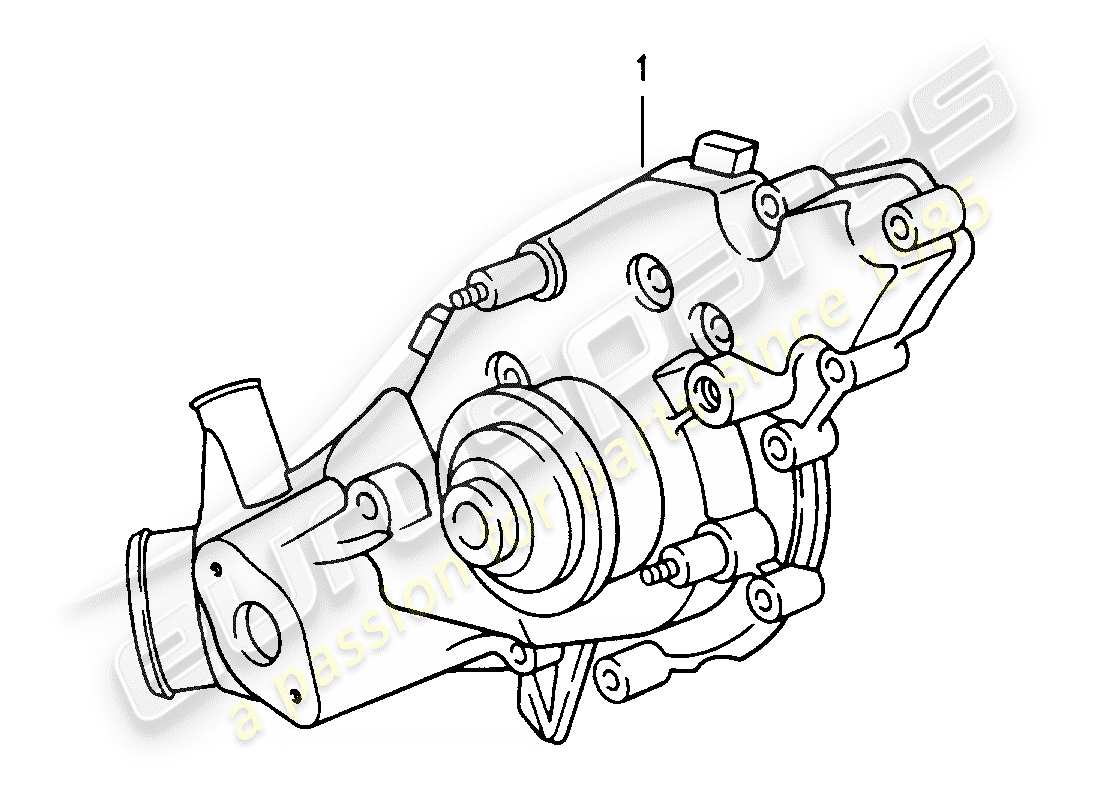 Porsche Replacement catalogue (1965) WATER PUMP Part Diagram