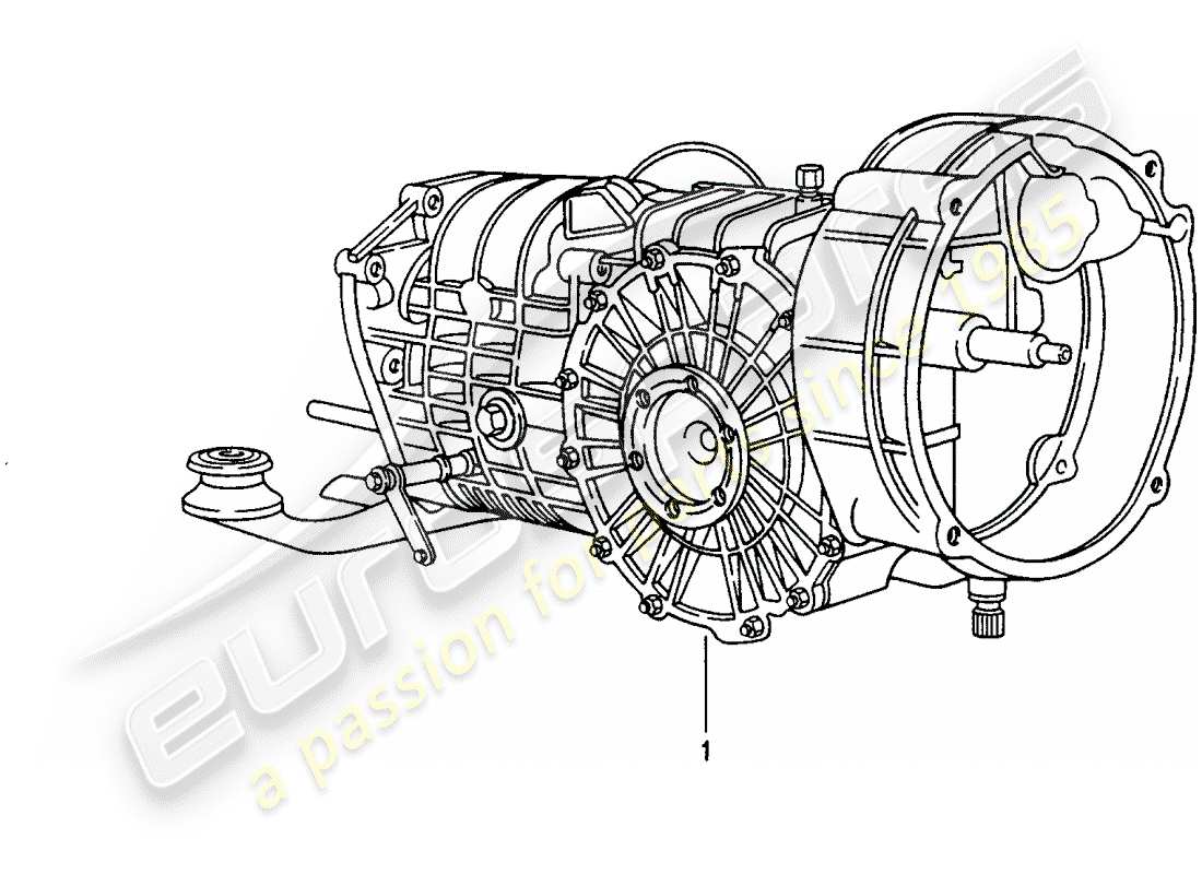 Porsche Replacement catalogue (1965) MANUAL GEARBOX Part Diagram