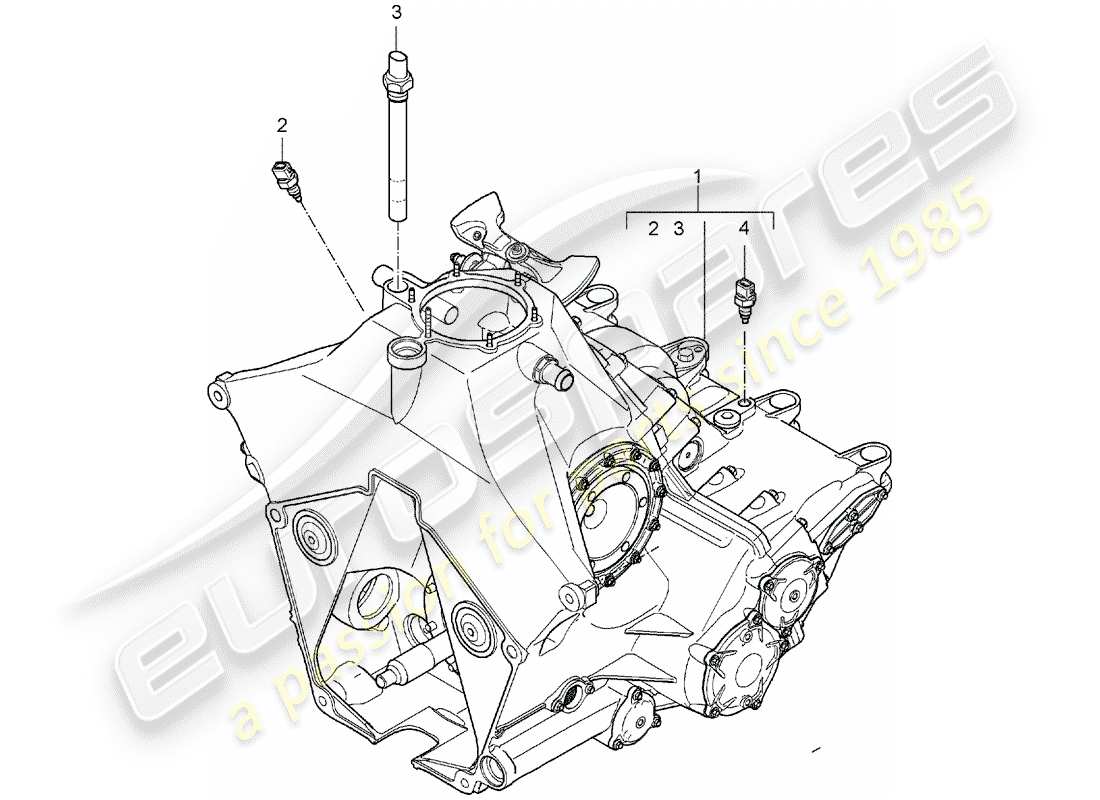 Porsche Replacement catalogue (1965) MANUAL GEARBOX Part Diagram